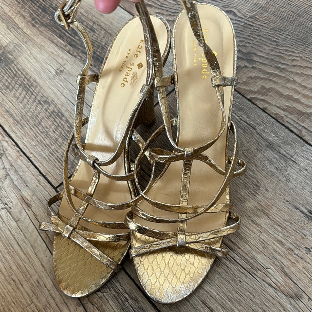 Kate Spade Gold Strappy Sandals